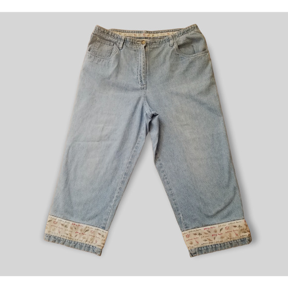 Christopher & Banks Capri Cuffed Jeans - Size 14 - Picture 2 of 6